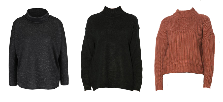 Pulovere supradimensionate cu guler inalt