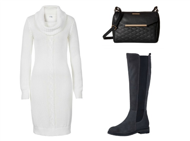 Tinuta cu rochie tricotata alba